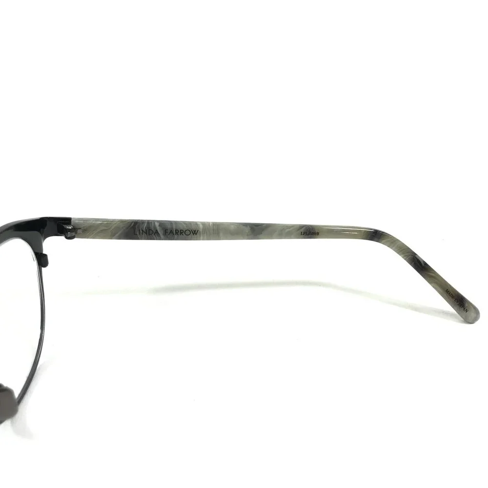 Linda Farrow Luxe Eyeglasses Frames LFL/589/8 Black Grey Gold Round 51-20-140